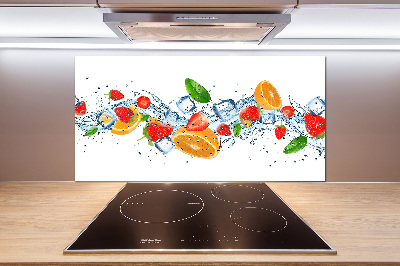 Crédence en verre avec motif Fruits sur glace