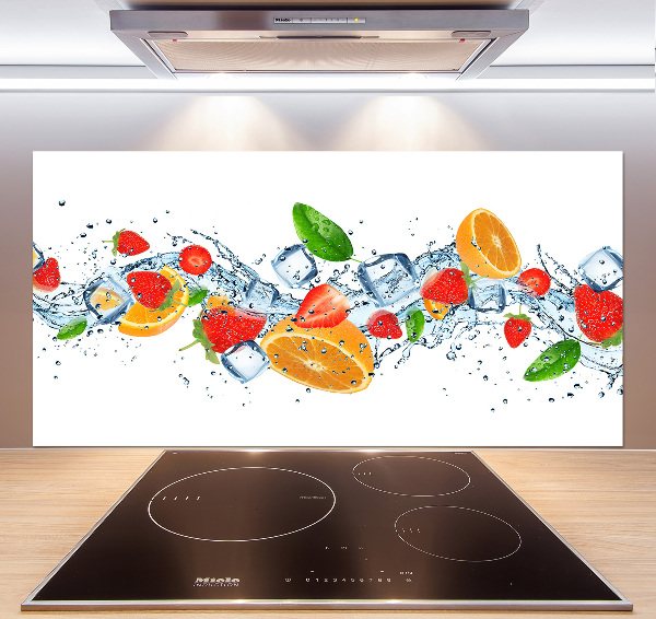 Crédence en verre avec motif Fruits sur glace