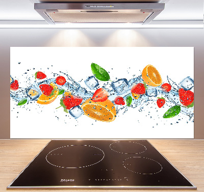 Crédence en verre avec motif Fruits sur glace