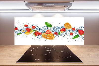 Crédence en verre avec motif Fruits sur glace