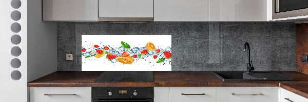 Crédence en verre avec motif Fruits sur glace