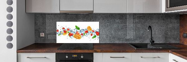 Crédence en verre avec motif Fruits sur glace