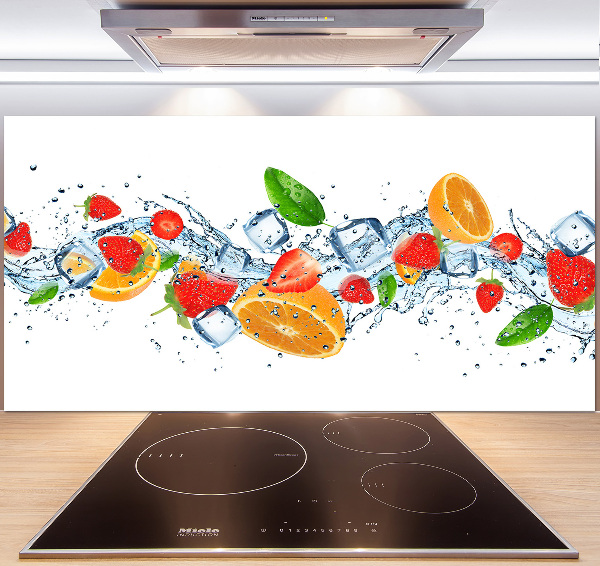 Crédence en verre avec motif Fruits sur glace