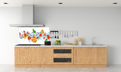 Crédence en verre avec motif Fruits sur glace