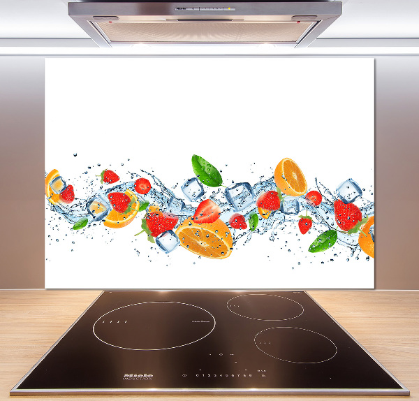 Crédence en verre avec motif Fruits sur glace