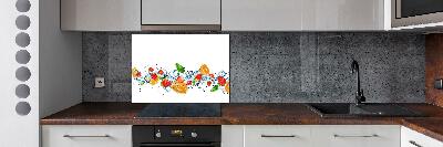 Crédence en verre avec motif Fruits sur glace