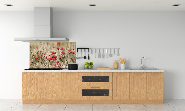 Crédence en verre cuisine Coquelicots