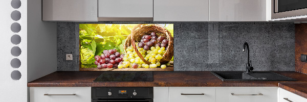 Panneau crédence cuisine Raisins dans un panier