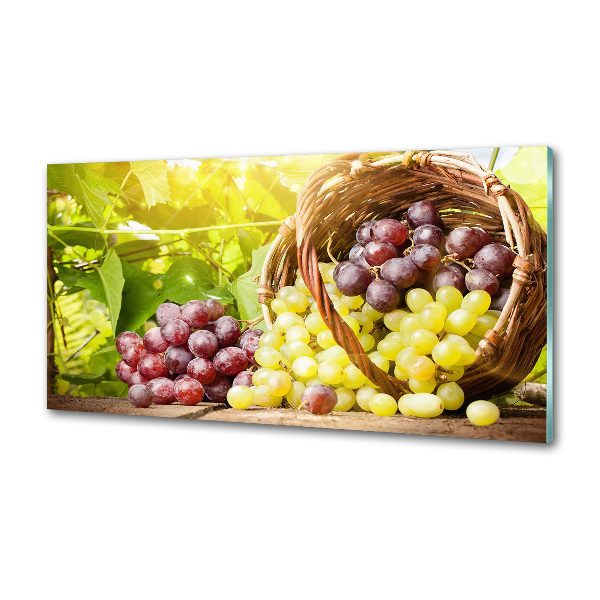 Panneau crédence cuisine Raisins dans un panier