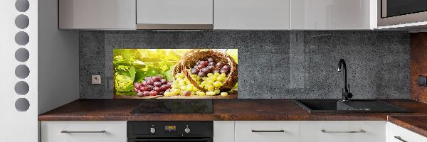 Panneau crédence cuisine Raisins dans un panier