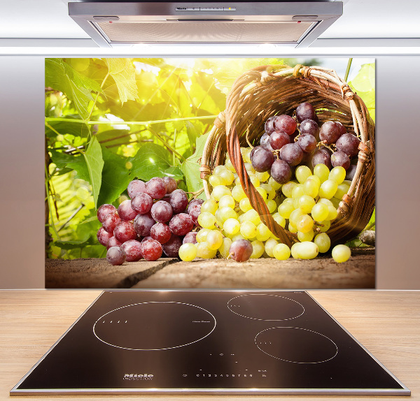 Panneau crédence cuisine Raisins dans un panier