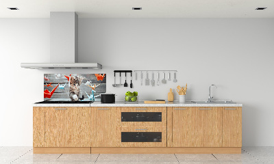 Panneau pour cuisine Chat oiseau de papier