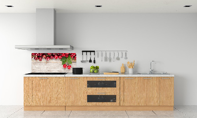 Panneau crédence cuisine Cerises sur bois