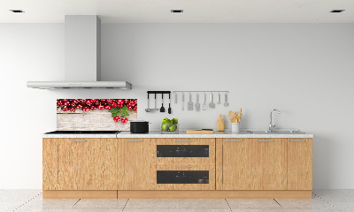 Panneau crédence cuisine Cerises sur bois