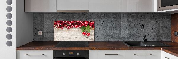 Panneau crédence cuisine Cerises sur bois