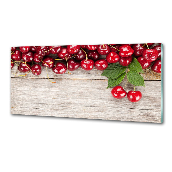 Panneau crédence cuisine Cerises sur bois