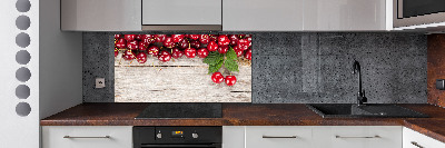 Panneau crédence cuisine Cerises sur bois