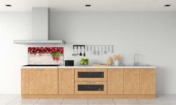 Panneau crédence cuisine Cerises sur bois