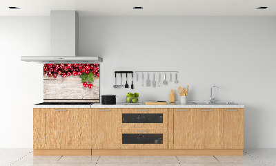 Panneau crédence cuisine Cerises sur bois