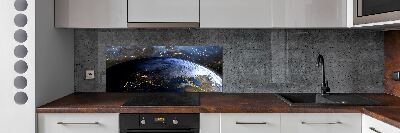 Crédence cuisine en verre trempé Planète Terre