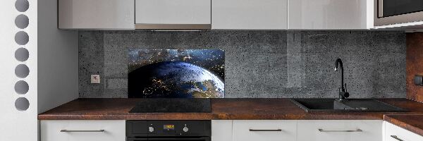 Crédence cuisine en verre trempé Planète Terre