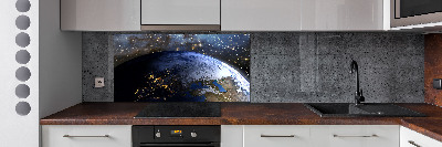 Crédence cuisine en verre trempé Planète Terre