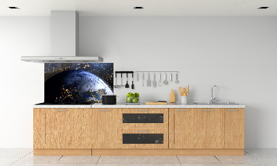 Crédence cuisine en verre trempé Planète Terre