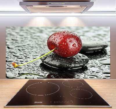 Crédence cuisine en verre trempé Cerise sous la pluie
