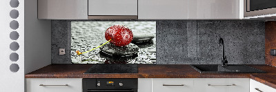 Crédence cuisine en verre trempé Cerise sous la pluie