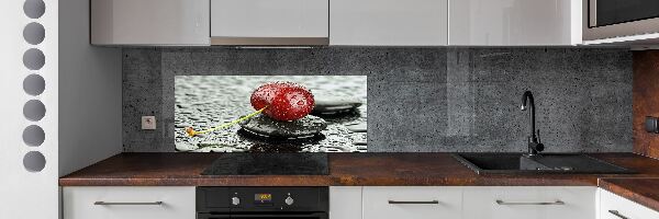 Crédence cuisine en verre trempé Cerise sous la pluie