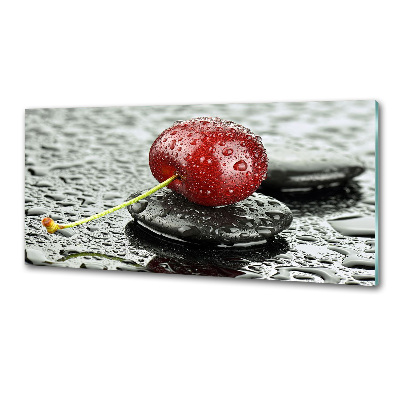 Crédence cuisine en verre trempé Cerise sous la pluie