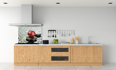 Crédence cuisine en verre trempé Cerise sous la pluie