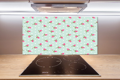 Crédence en verre avec motif Roses design