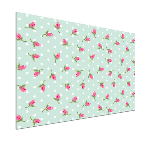 Crédence en verre avec motif Roses design