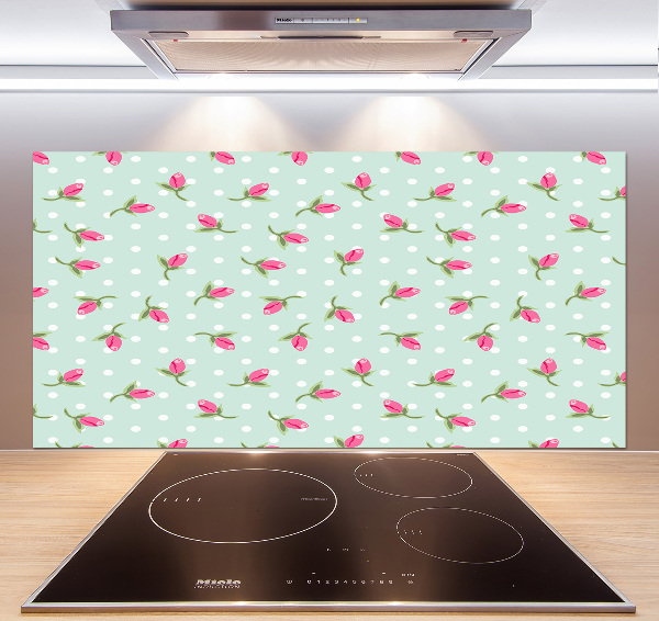 Crédence en verre avec motif Roses design