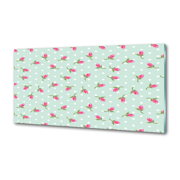 Crédence en verre avec motif Roses design