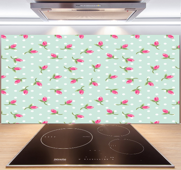 Crédence en verre avec motif Roses design