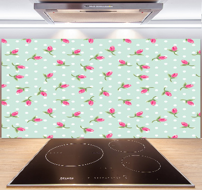 Crédence en verre avec motif Roses design