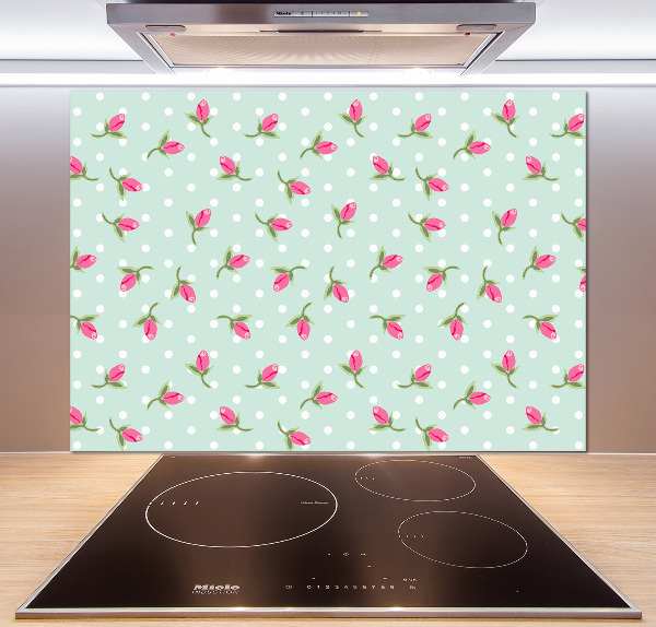Crédence en verre avec motif Roses design