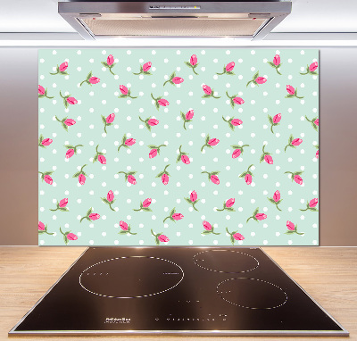 Crédence en verre avec motif Roses design