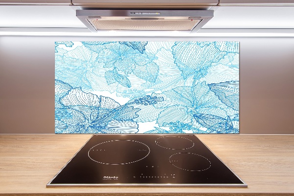 Crédence de cuisine en verre Fleurs hawaïennes