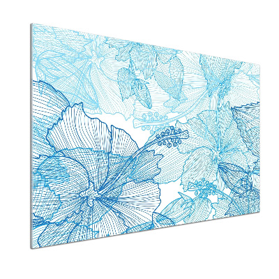 Crédence de cuisine en verre Fleurs hawaïennes