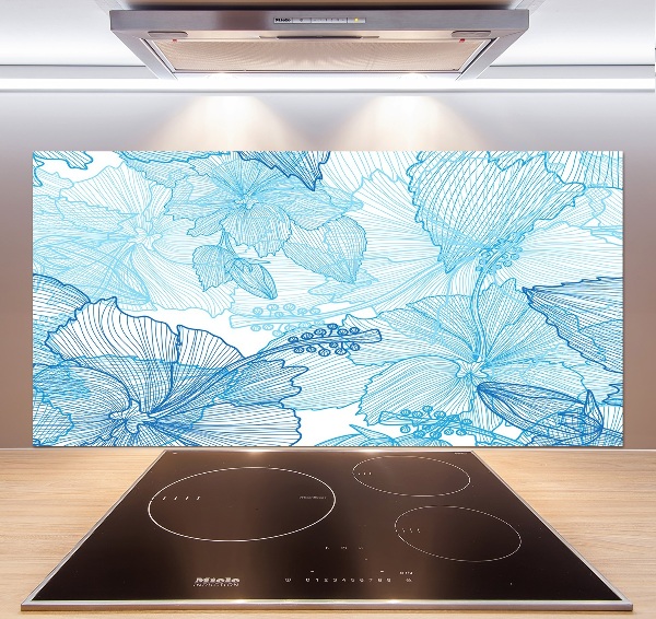 Crédence de cuisine en verre Fleurs hawaïennes