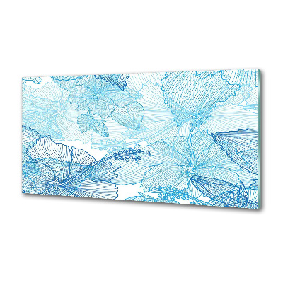 Crédence de cuisine en verre Fleurs hawaïennes