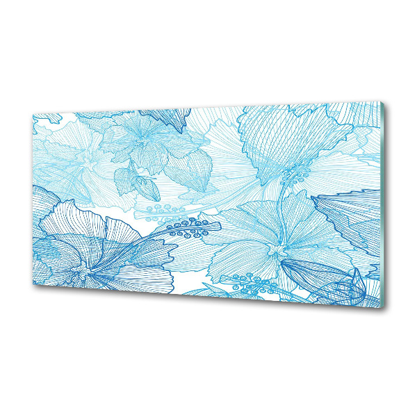 Crédence de cuisine en verre Fleurs hawaïennes