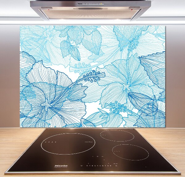 Crédence de cuisine en verre Fleurs hawaïennes