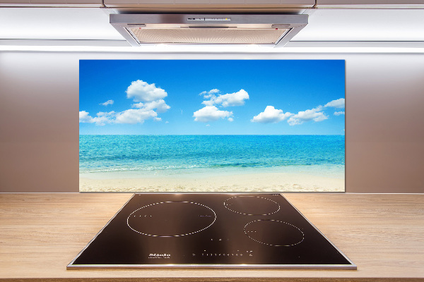 Crédence en verre avec motif Plage du paradis