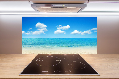 Crédence en verre avec motif Plage du paradis