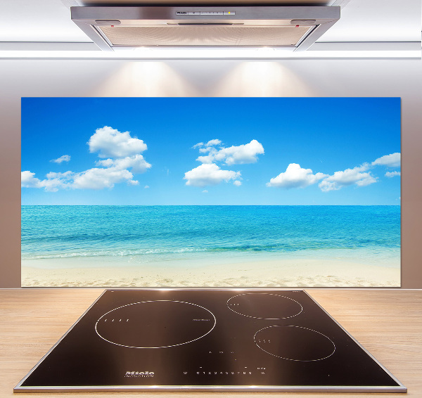 Crédence en verre avec motif Plage du paradis