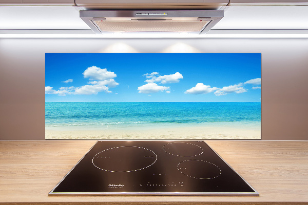 Crédence en verre avec motif Plage du paradis